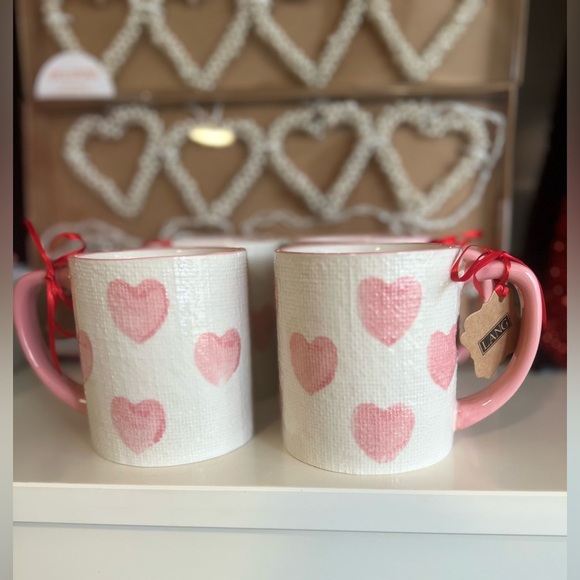 Lang Ceramic Heart-Print Mug Set of 4 - Picture 4 of 8